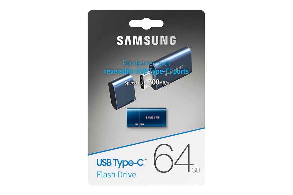 Samsung Type C Usb Flash Drive 64Gb | Transfers 4Gb Files In 15 Sec W/Up To 300Mb/S - Blue